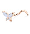 Sparkling Butterfly Curved Nose Stud NSKZ-1752